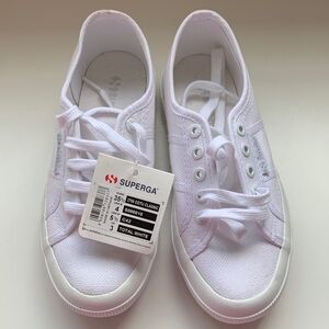 Superga Girls Classic White Sneakers